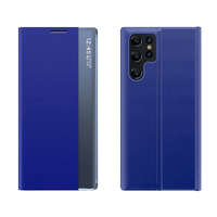 Hurtel New Sleep Case borítás Flip funkcióval Samsung Galaxy S22 Ultra Blue állványhoz tok
