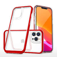 Hurtel Clear 3in1 tok iPhone 13 pro tok gél piros