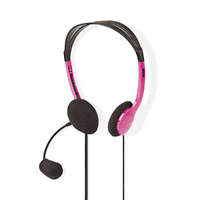 Nedis PC headset | Fülre Illeszkedő | Stereo | 2x 3.5 mm | Felhajtható Mikrofon | 2.00 m | Rózsaszín