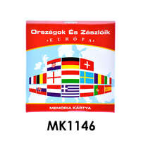 Nonbrand Memória kártya, Országok és Zászlóik-Európa, 8,5x8,5 cm dob.