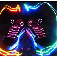  Világító cipőfűző, LED cipőfűző 1 pár Dupla színű (Kék/Zöld)