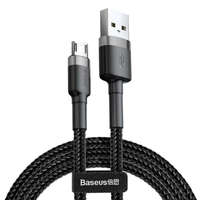 Baseus Baseus Cafule Kábel tartós nylon fonott USB / micro USB QC3.0 2.4a 0,5M fekete-szürke (CAMKLF-AG1)