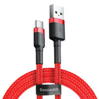 Baseus Baseus Cafule Kábel tartós nylon litzehuzal USB / USB-C QC3.0 3A 0,5M piros (CATKLF-A09)