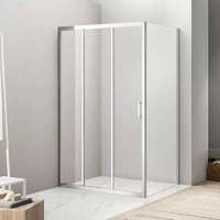 Diplon Diplon 100x80 tripla tolóajtós aszimmetrikus zuhanykabin, 5 mm edzett üveggel, 185 cm magas