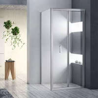 Diplon Diplon 90x90 cm szögletes harmonika ajtós zuhanykabin, 6 mm edzett üveggel, 185 cm magas