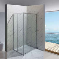 Diplon Diplon 100x80 cm aszimmetrikus szögletes két tolóajtós zuhanykabin, 5 mm edzett üveggel, 190 cm m...