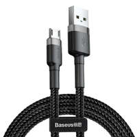 Baseus Baseus Cafule Kábel tartós nylon fonott USB / micro USB QC3.0 2.4a 1M fekete - szürke (CAMKLF - BG1)