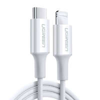 Ugreen UGREEN USB-C Lightning M / M kábel Gumi Shell 1m (fehér)