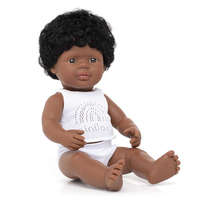 Miniland Baba, afroamerikai fiú, fehérneműben, 38 cm, Miniland ML31159