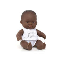 Miniland Baba, afrikai fiú, 21 cm, fehérneműben, Miniland ML31123