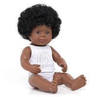 Miniland Baba, afrikai lány, fehérneműben, 38 cm, Miniland ML31160