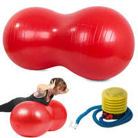 OEM fitnesz 100cm széles gimnasztikai labda földimogyoró alakú pumpával, piros