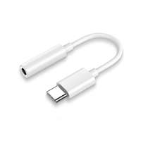  USB-C/Jack AUX audio adapter, USB-C-ről 3.5mm fülhallgató/mikrofon csatlakozóra, fehér