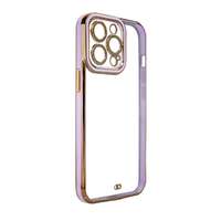 Hurtel Divat tok iPhone 12 Pro Max arany keretes gél tok lila tokhoz