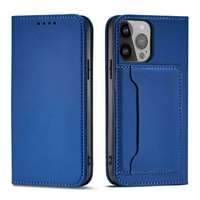 Hurtel Magnet Card Case tok iPhone 13 mini tok kártya pénztárca kártya állvány kék