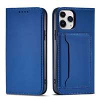 Hurtel Magnet Card Case tok iPhone 12 Pro t kártya pénztárca kártya állvány kék