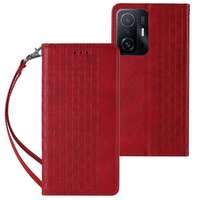 Hurtel Mágneses tok pánttal Xiaomi Redmi Note 11 Pro Pouch Wallet + Mini Lanyard Pendant Red