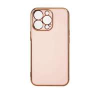 Hurtel Lighting Color tok iPhone 12 Pro Max készülékhez rózsaszín zselés borítás arany kerettel