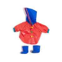 Miniland Babaruha - piros esőkabát, kék cipővel, 40 cm-es babához, MINILAND, ML31556