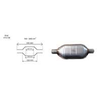 SBAutoparts Univerzális ovál kerámiabetétes katalizátor, Ø50mm, 700-1600 cm³, EURO4