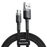 Baseus Baseus Cafule kábel tartós nejlon fonott kábel USB / micro USB QC3.0 2.4A 0,5M fekete-szürke (CAM...