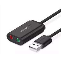 Ugreen Ugreen külső hangkártya zenei adapter USB - 3,5 mm mini jack 15cm fekete (30724)