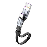 Baseus Baseus Simple HW USB-C töltőkábel 5A, 40W, 23 cm, ezüst-fekete (CATMBJ-BG1)