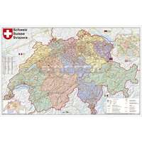 Stiefel Svájc irányítószámos térképe (fóliás-fémléces)