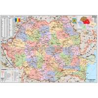 Stiefel Románia közigazgatási fémléces térkép (román nyelvű)