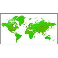 Stiefel Föld fali dekortérkép zöld színben faléces kivitelben 100x70