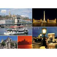 Stiefel Budapest képekben tányéralátét könyöklő + hátoldalon Budapest belváros térképe