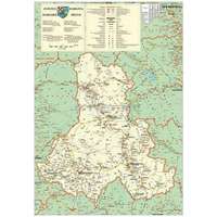Stiefel Hargita megye (Románia) térképe, fóliás-fémléces
