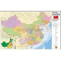 Stiefel Kína irányítószámos térképe fóliás-fémléces