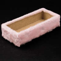 Valex Decor Szőrmés fa doboz alap 29 x 13 x 6.5cm - Pihe-puha rózsaszín