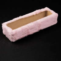 Valex Decor Szőrmés fa doboz alap 34 x 10 x 6.5cm - Pihe-puha rózsaszín
