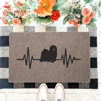  "EKG" Puli kutyás lábtörlő barna háttérrel (60 x 40 x 0,2 cm)