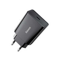 Baseus Baseus speed mini gyorstöltő, USB + USB-C, PD, 3A, 20 W (fekete)