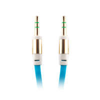 TFO 3,5 - 3,5 mm jack audio kábel 1 m-es lapos vezetékkel - kék/fehér (ECO csomagolás)
