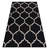 My carpet company kft Fonott sizal floorlux szőnyeg 20608 marokkói rácsos fekete / ezüst 200x290 cm
