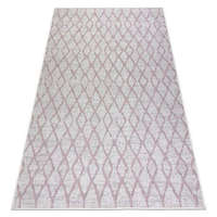 My carpet company kft Fonott sizal szőnyeg SION 22129 lapos szövött ecru / rózsaszín 120x170 cm