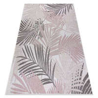 My carpet company kft Fonott sizal szőnyeg SION pálmalevelek, tropikus 2837 lapos szövött ecru / rózsaszín 200x290 cm