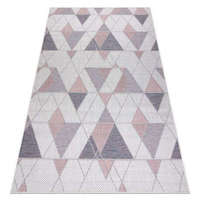 My carpet company kft Fonott sizal szőnyeg SION Geometriai, háromszögek 3006 lapos szövött ecru / rózsaszín 120x170 cm
