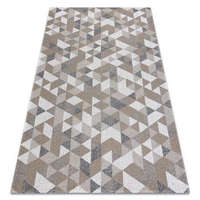 My carpet company kft Fonott Sizal CASA Eco szőnyeg boho háromszögek 2816 sárga / taupe, újrahasznosított szőnyeg 75x150 cm