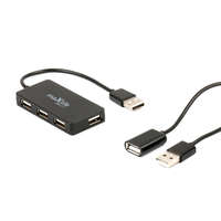 TFO Maxlife Home Office USB 2.0 hub USB - 4x USB 0,15 m fekete + kábel 1,5 m