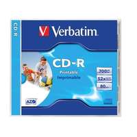 Verbatim Verbatim nyomtatható, matt, ID, AZO, 700MB, 52x, normál tok CD-R lemez