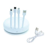 Micro 4 az 1-ben PowerBank - USB, Micro USB, Type-C, Lightning töltés / fehér
