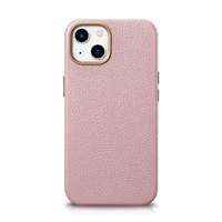 iCarer iCarer Litchi prémium bőr tok iPhone 14 mágneses bőr tok MagSafe rózsaszínnel (WMI14220709-PK)