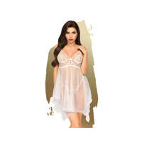 Penthouse Penthouse Naughty Doll - aszimmetrikus csipkés ruha tangával (fehér)