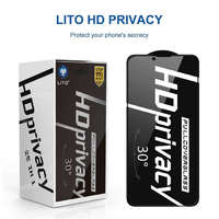 Apple Apple iPhone 14 Pro Max Lito HD Plus Privacy 2.5D Full Üvegfólia - Fekete