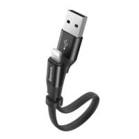 Baseus Baseus Fürge Flat Hordozható USB / Lightning kábel Buckle 2A 0,23M fekete (CATMBJ-01)
